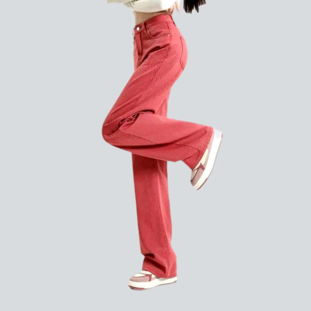 Wide-leg color women's jeans - Image 7