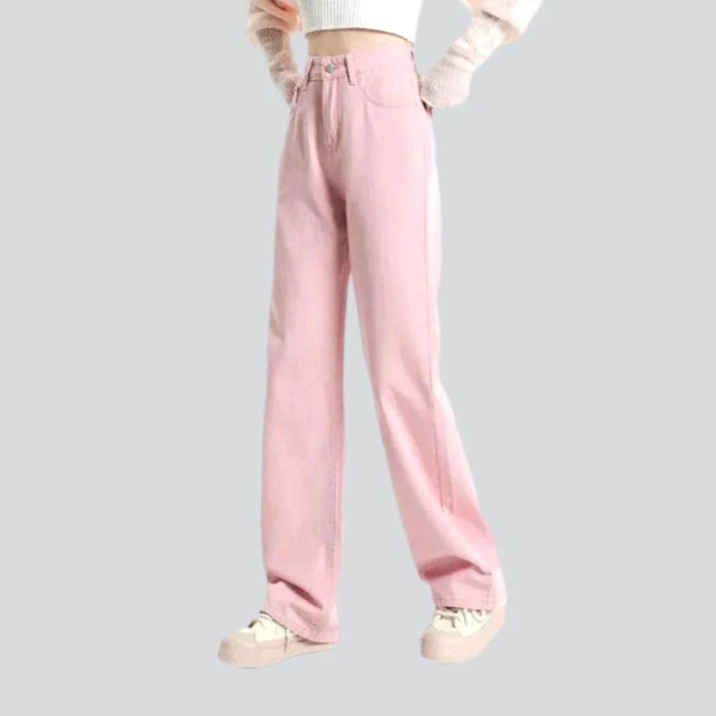 Wide-leg color women's jeans - Image 9