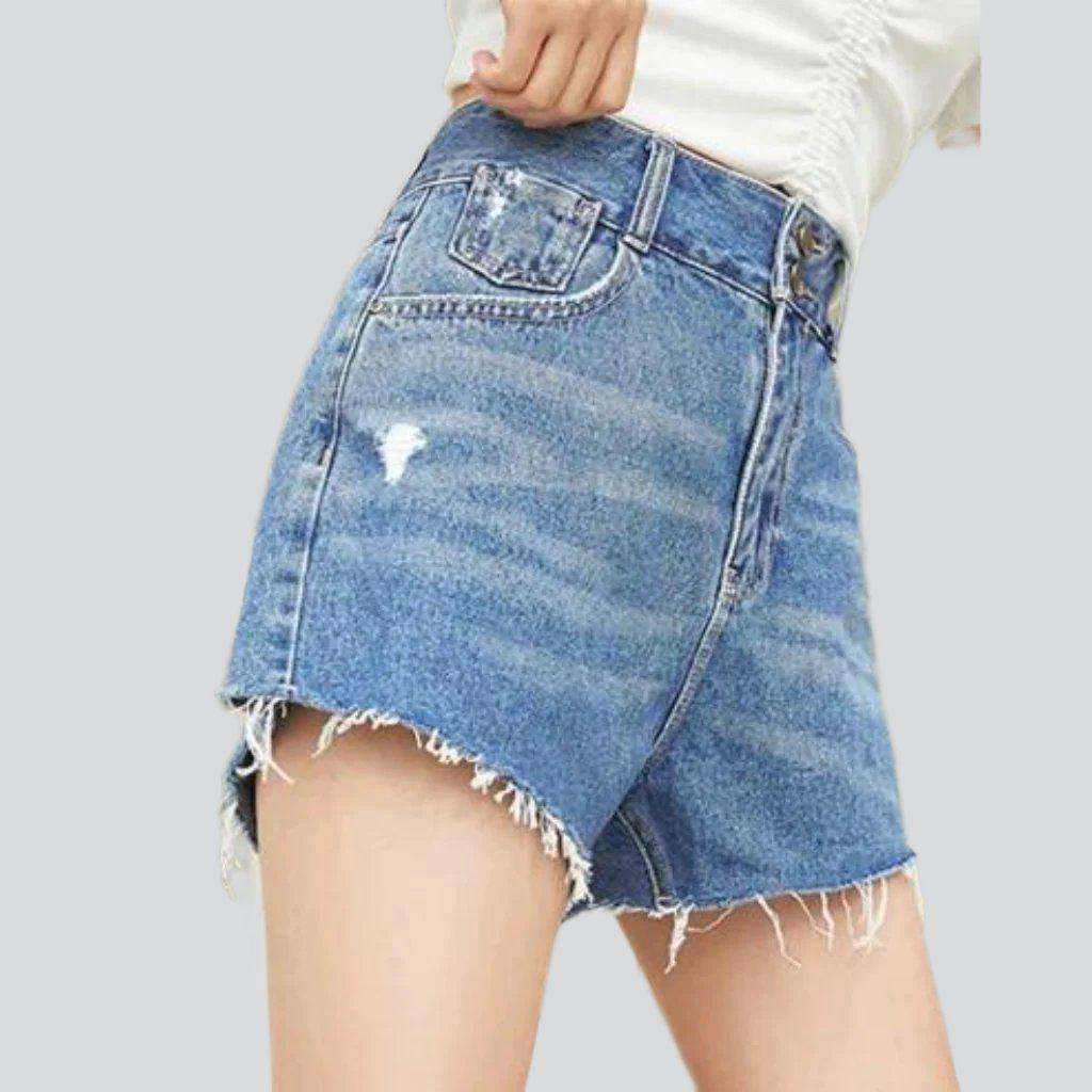 Wide-leg cropped denim shorts - Image 12