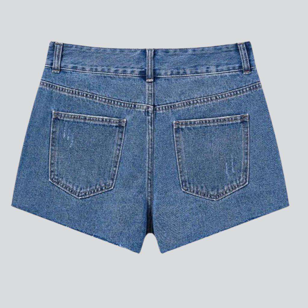 Wide-leg cropped denim shorts - Image 14