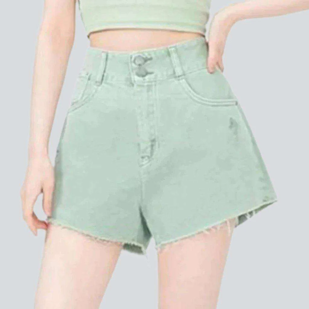 Wide-leg cropped denim shorts - Image 17