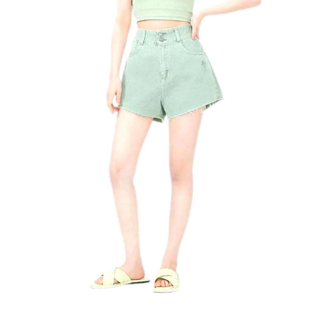 Wide-leg cropped denim shorts - Image 2