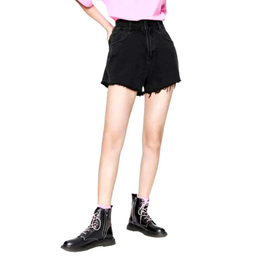 Wide-leg cropped denim shorts - Image 4