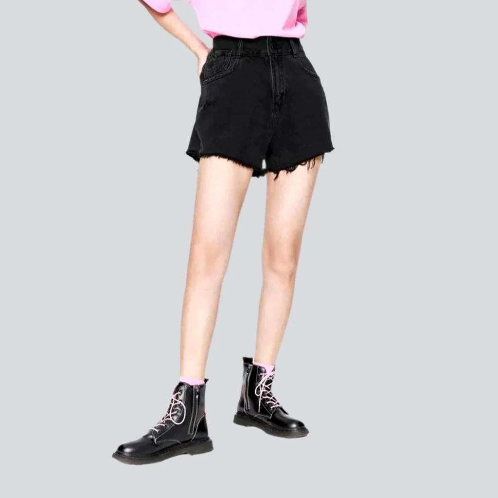 Wide-leg cropped denim shorts - Image 5