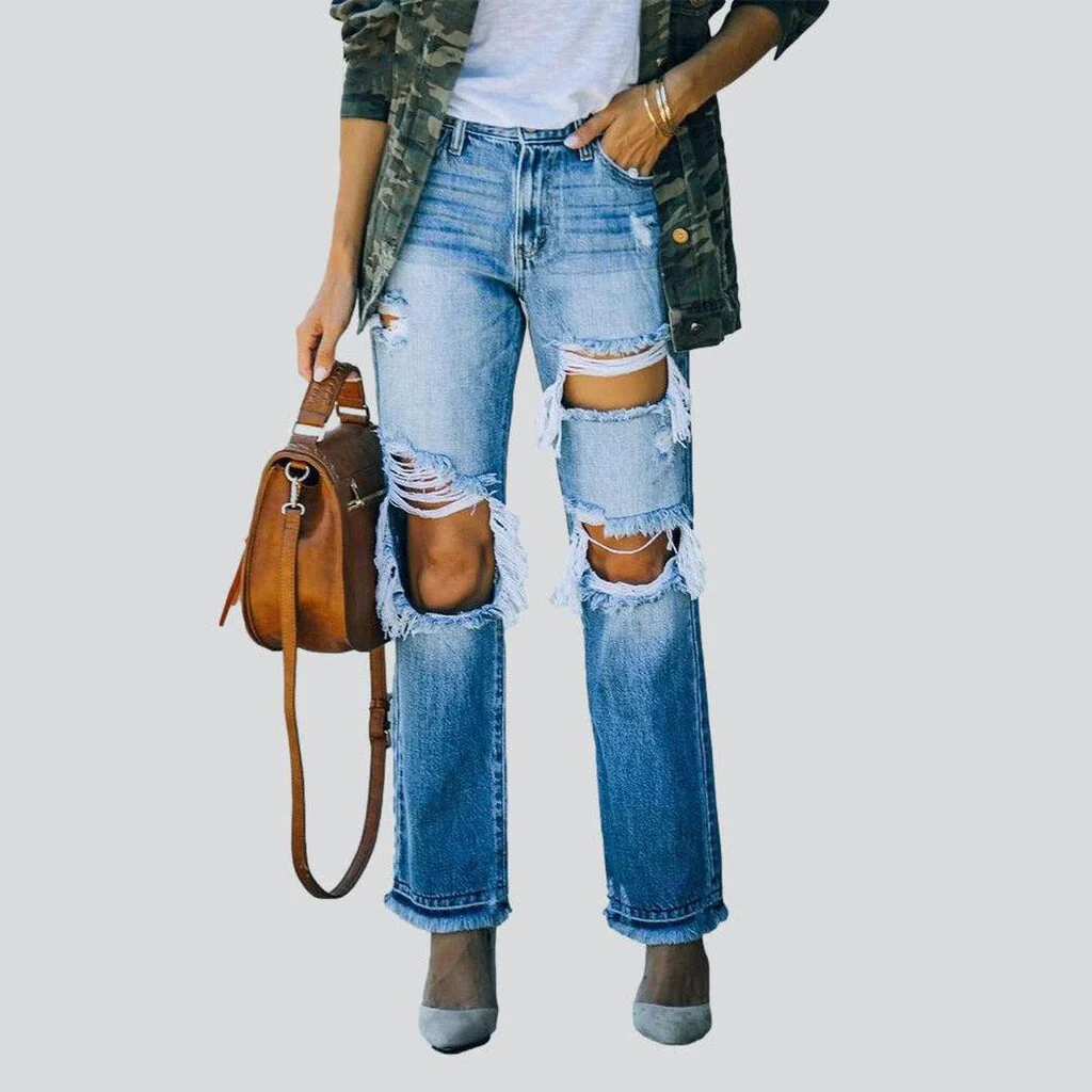 Wide leg distressed jeans - Image 3