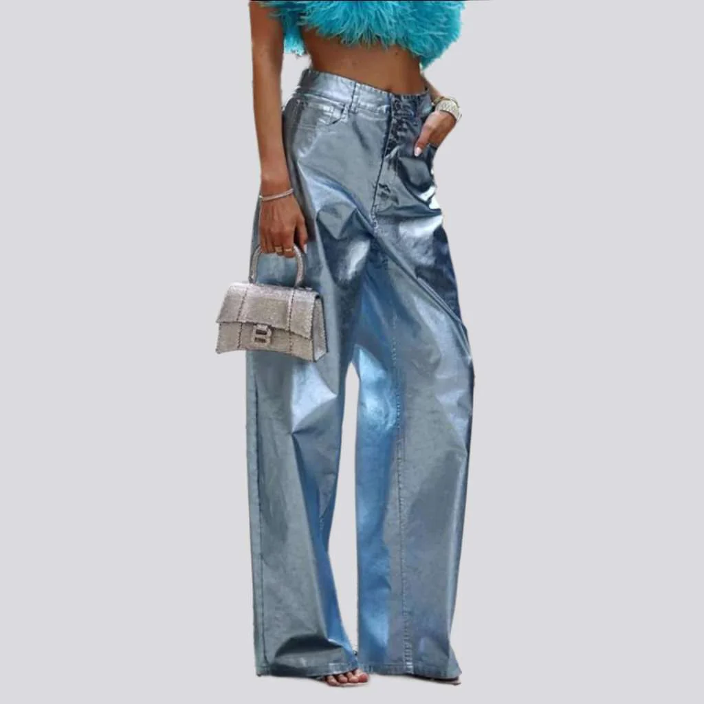 Wide-leg high-waist jeans pants for ladies - Image 3