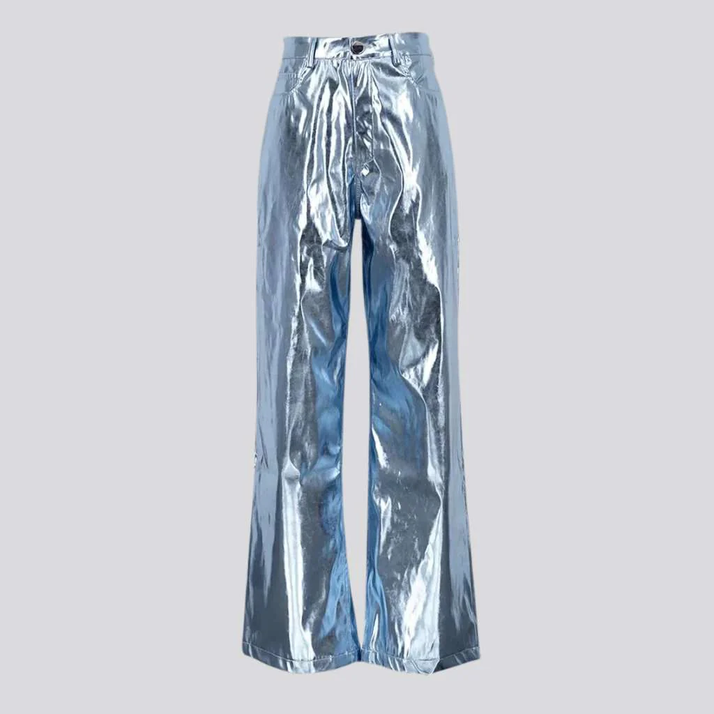 Wide-leg high-waist jeans pants for ladies - Image 4