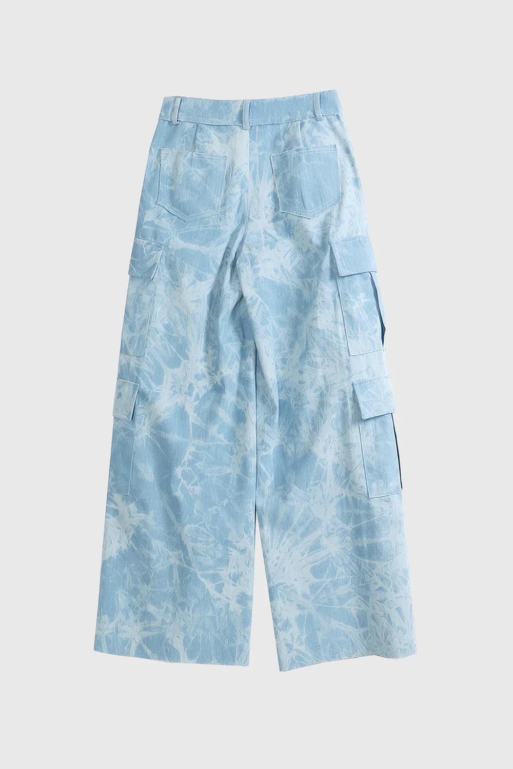 Wide Leg Jeans with Stitching - Blue - Image 2
