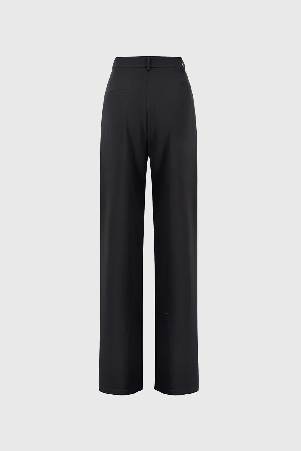 Wide Leg Pleated Trousers - Black - Image 3