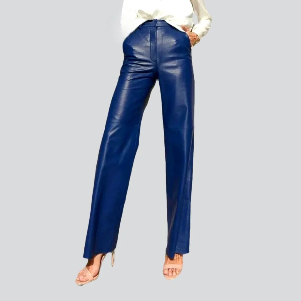 Wide-leg wax jean pants for ladies - Image 11