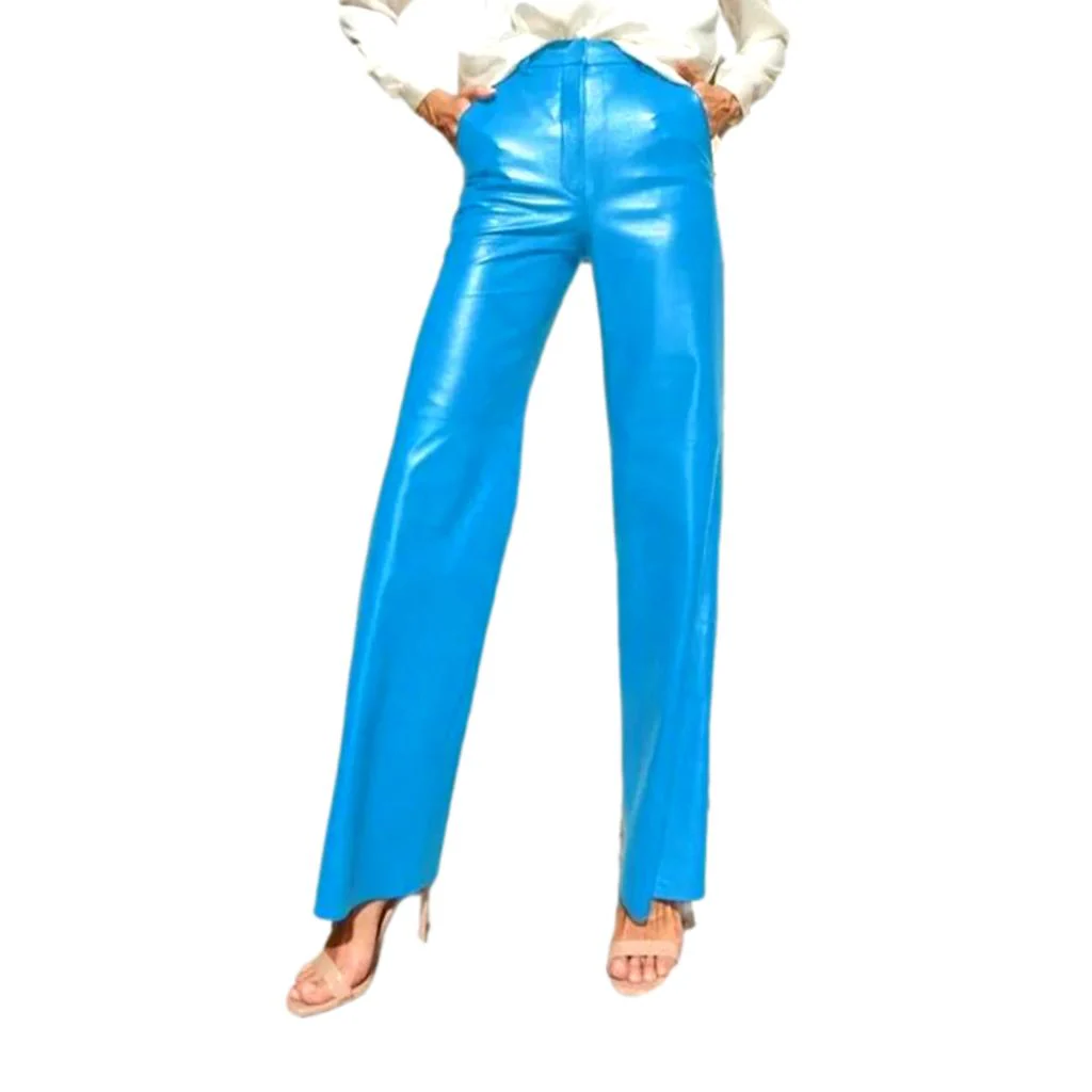 Wide-leg wax jean pants for ladies - Image 6