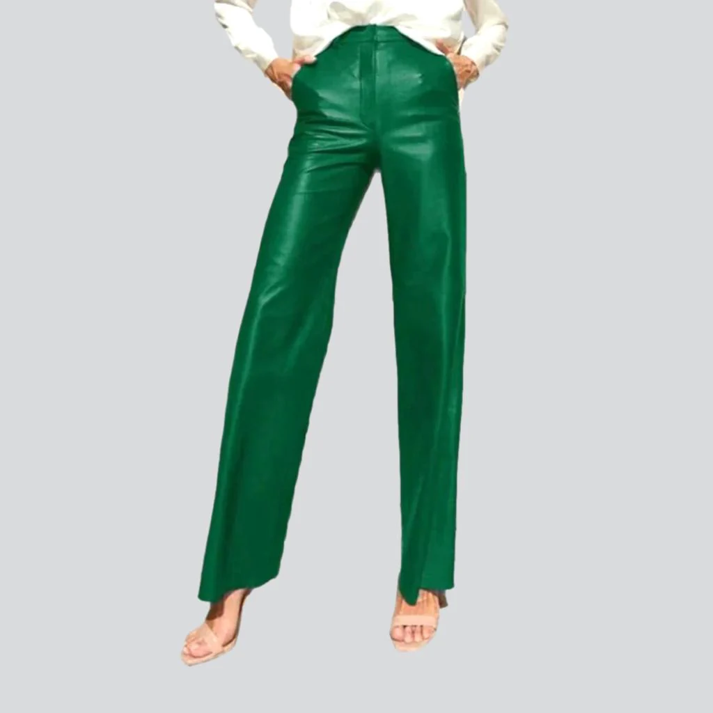 Wide-leg wax jean pants for ladies - Image 8