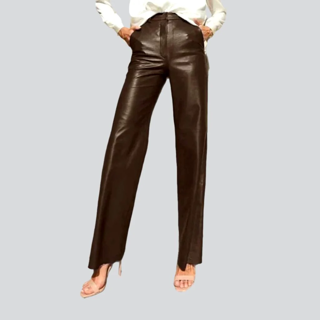 Wide-leg wax jean pants for ladies - Image 9