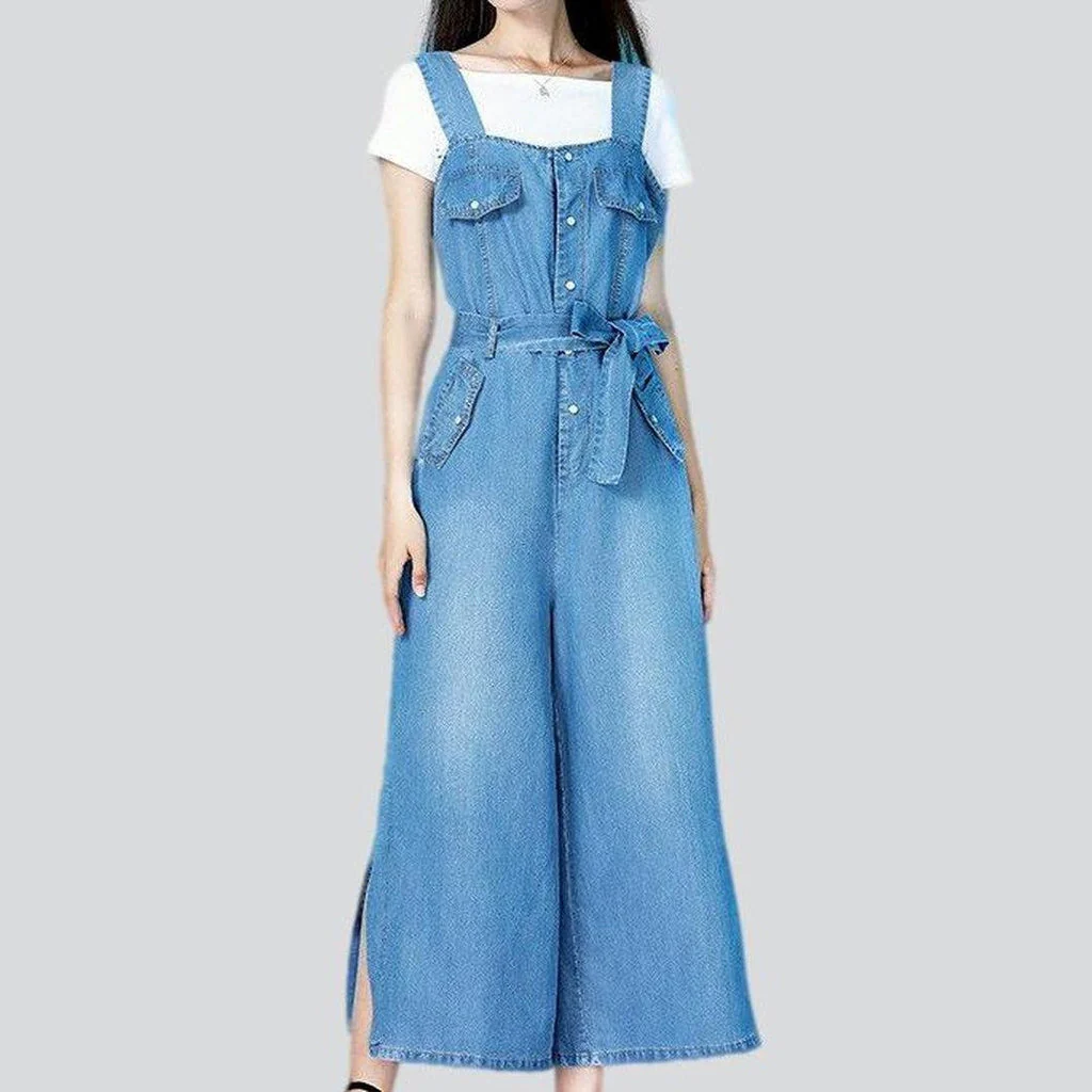 Wide-leg women's denim dungaree - Image 3