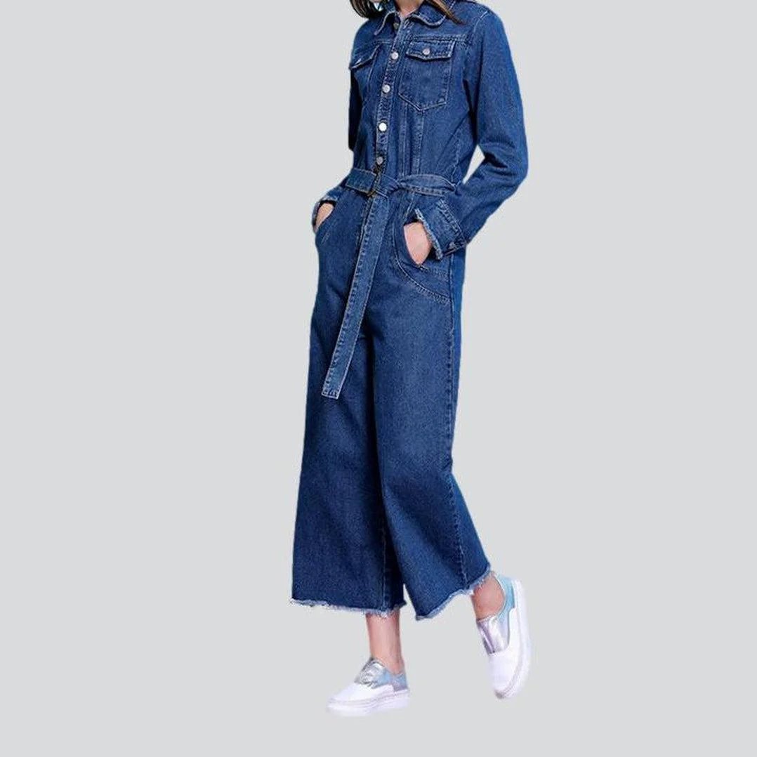 Wide-leg women's denim overall - Image 3