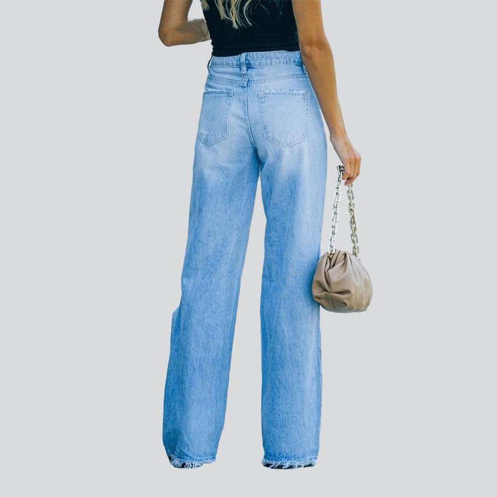 Wide leg women's distressed jeans - Image 5