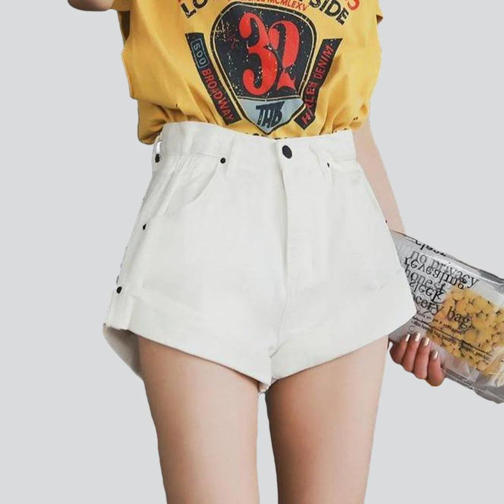 Wide-leg women's jeans shorts - Image 10