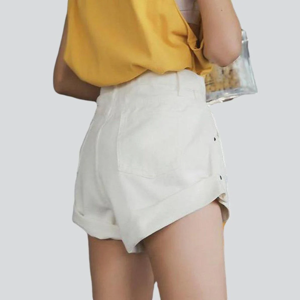 Wide-leg women's jeans shorts - Image 11