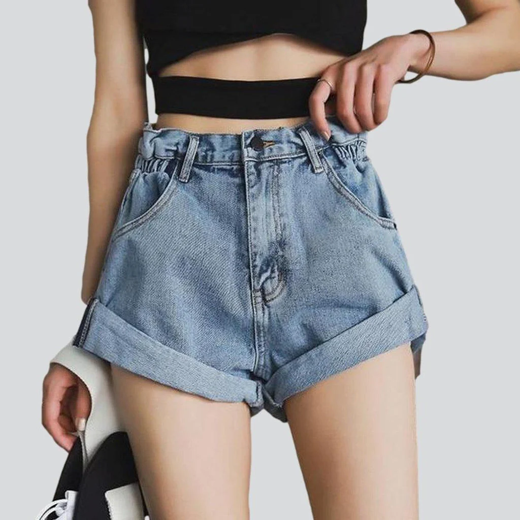 Wide-leg women's jeans shorts - Image 12
