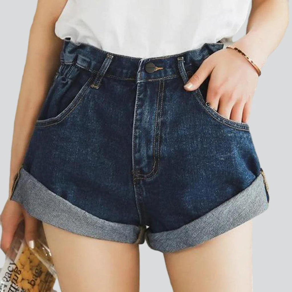 Wide-leg women's jeans shorts - Image 14