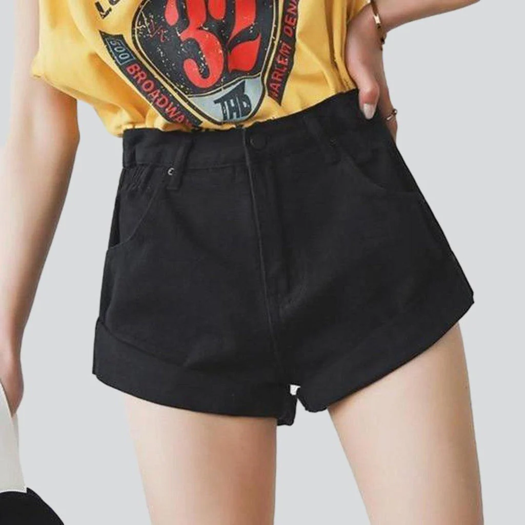Wide-leg women's jeans shorts - Image 16