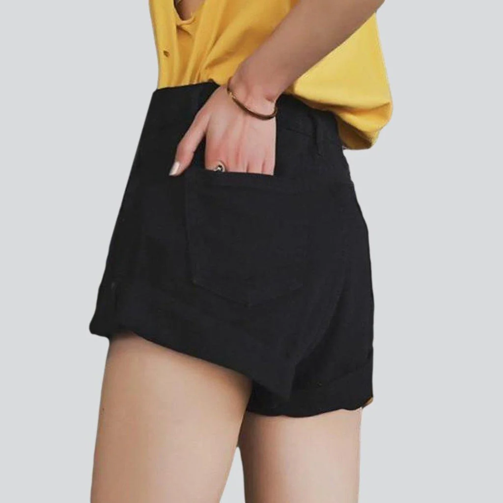 Wide-leg women's jeans shorts - Image 17
