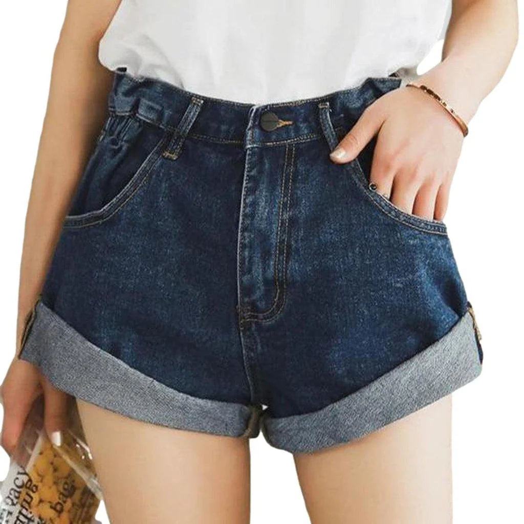 Wide-leg women's jeans shorts - Image 5