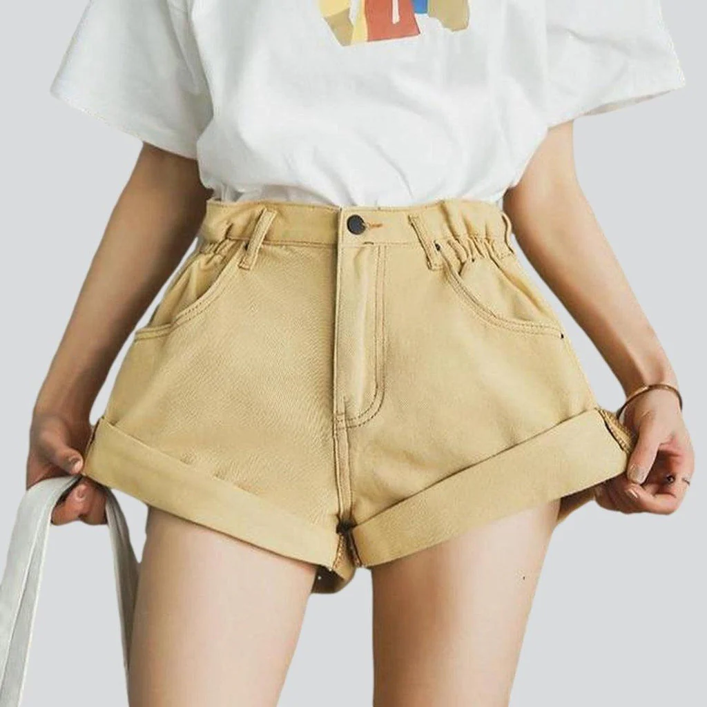 Wide-leg women's jeans shorts - Image 9