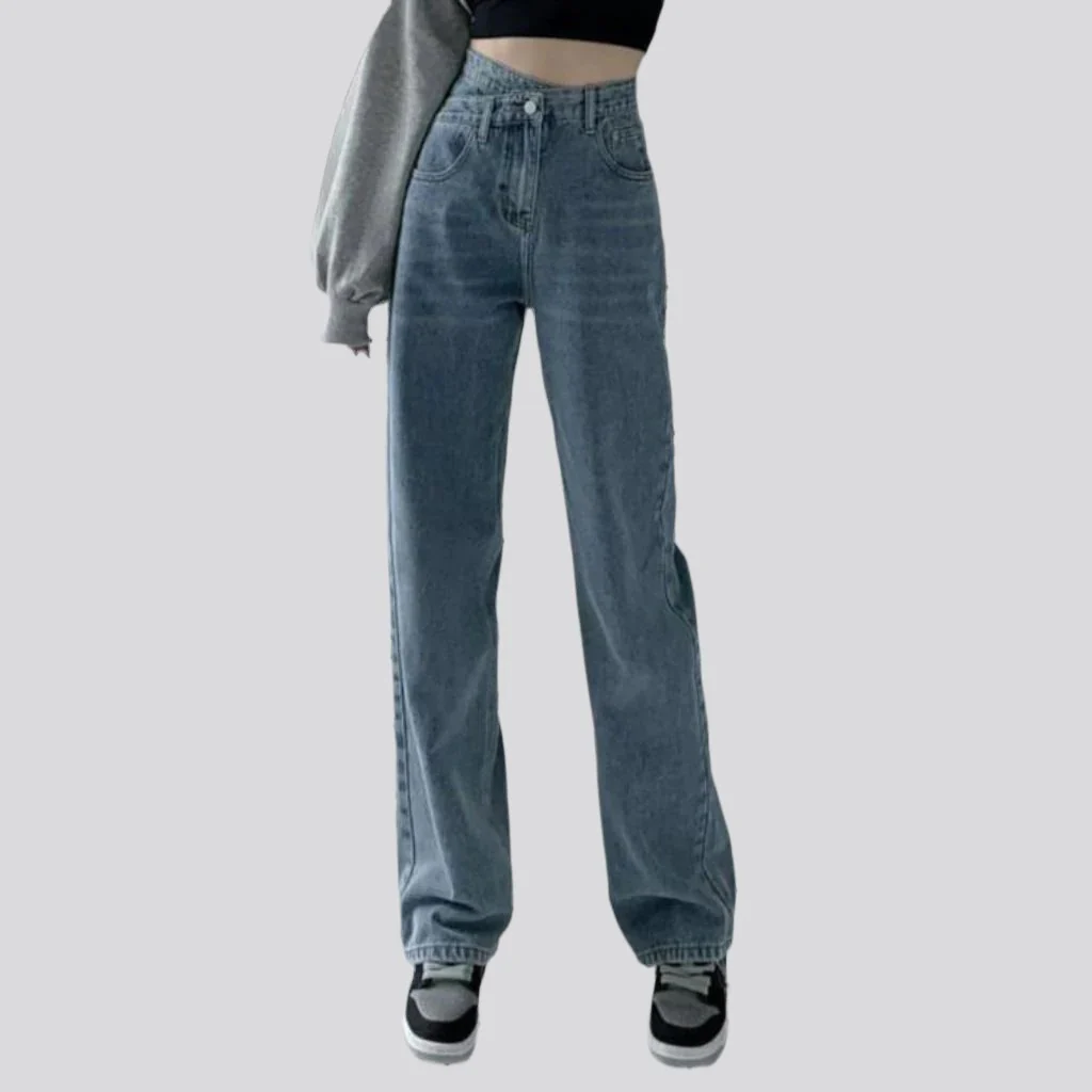 Wide-leg women's stonewashed jeans - Image 10