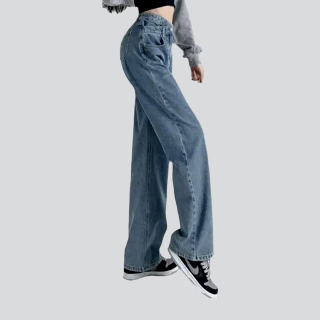 Wide-leg women's stonewashed jeans - Image 11