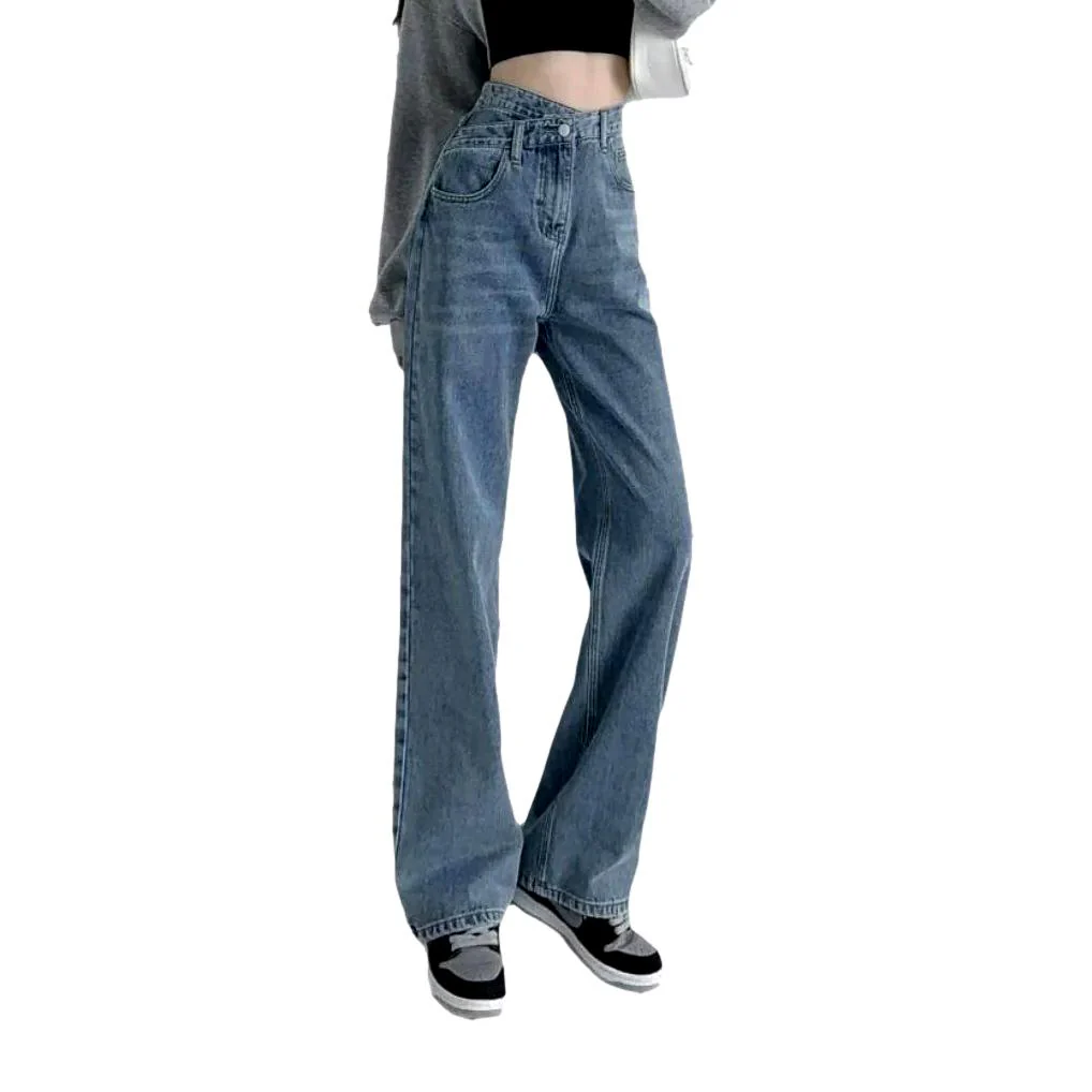 Wide-leg women's stonewashed jeans - Image 2