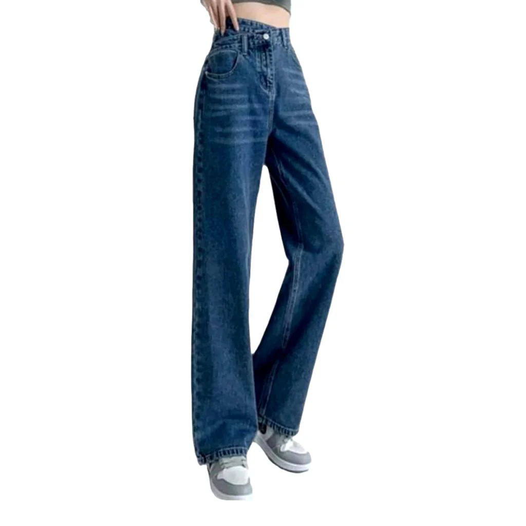 Wide-leg women's stonewashed jeans - Image 3