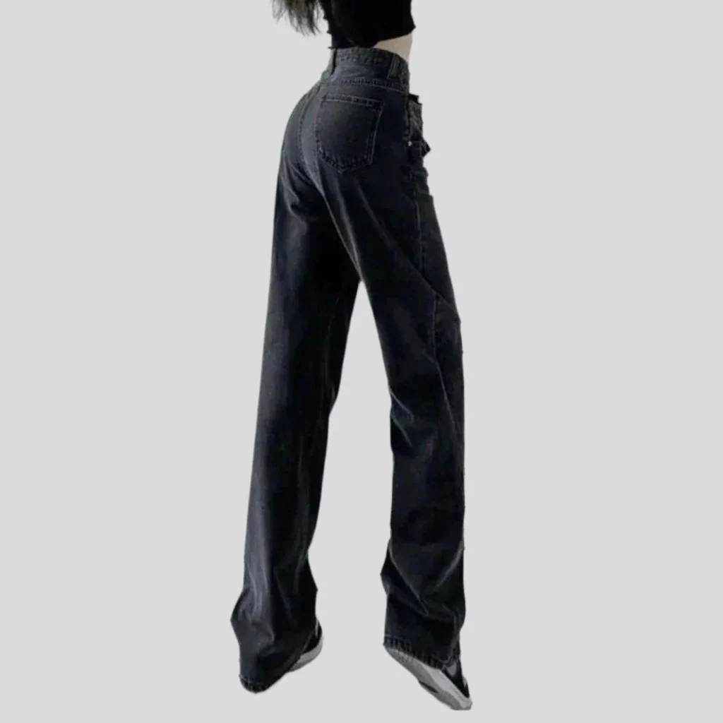 Wide-leg women's stonewashed jeans - Image 7