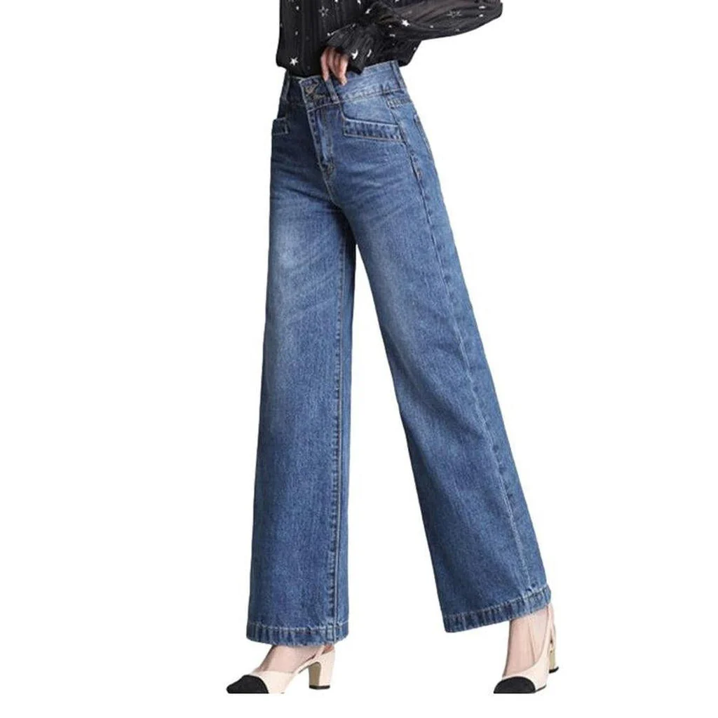 Wide leg women's stylish jeans - Image 3