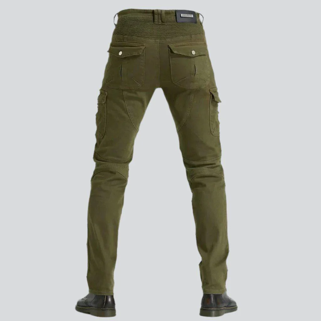 Winter khaki men's biker jeans - Image 5