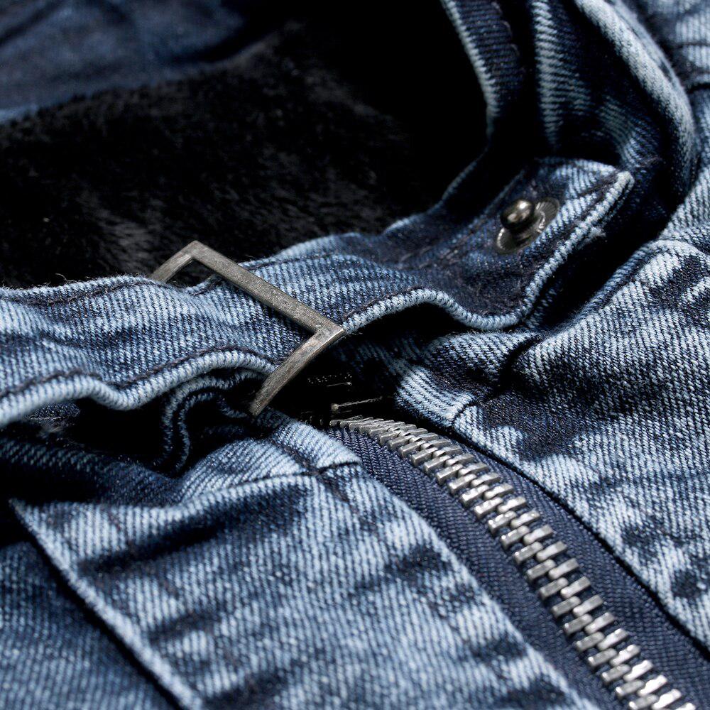 Winter men's moto denim jacket - Image 6