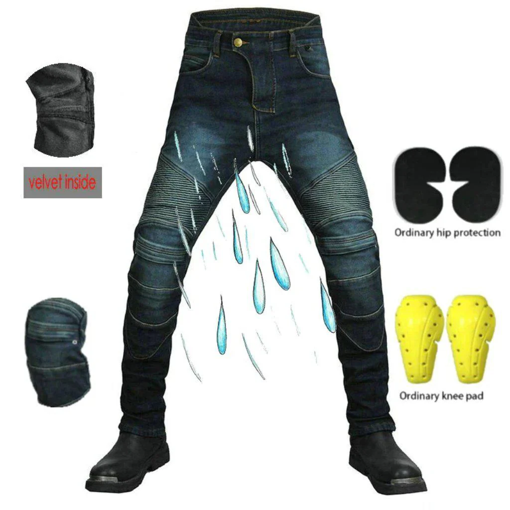 Winter waterproof men's biker jeans - Image 3