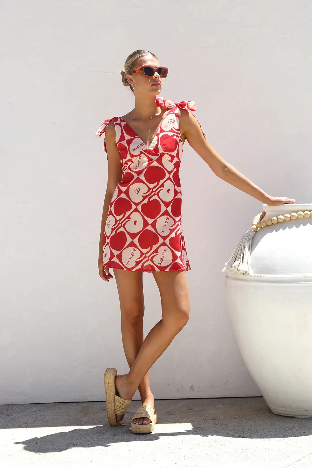 With Bow Shoulder Summer Vacation Mini Dress - Image 2