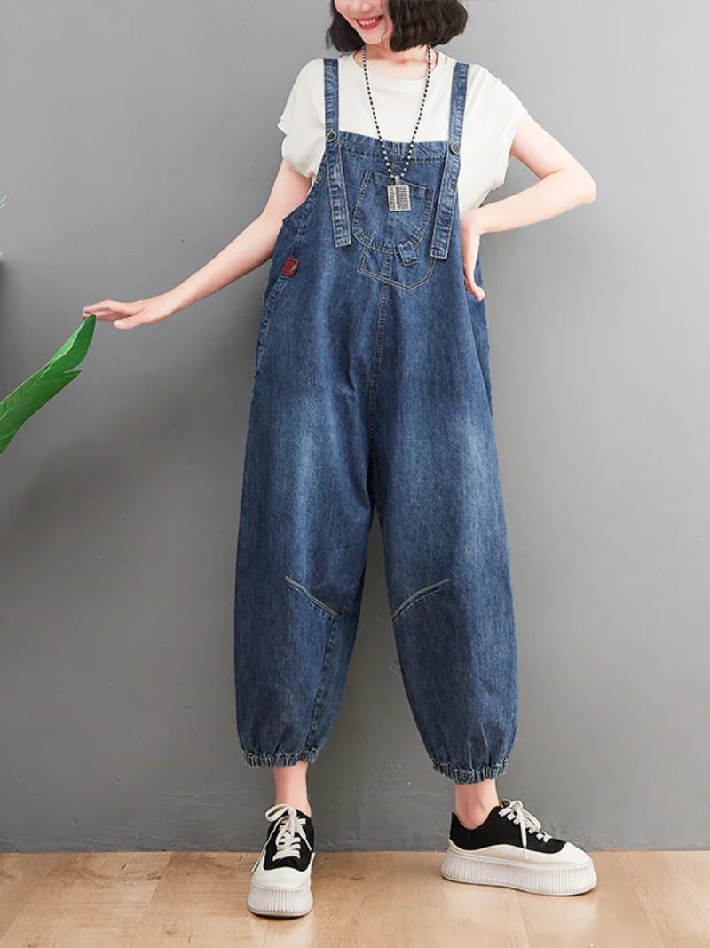 Women Denim Dungarees Stretch Skinny Fit Jumpsuit Denim Overalls for Women - Image 2