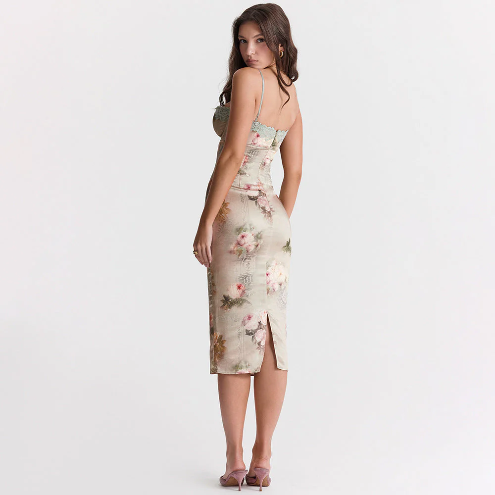 KATHA Lace PRINTED STRAPS MAXI Dress - Image 13