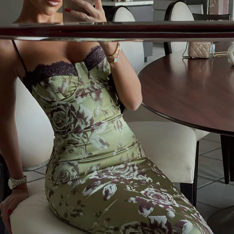 KATHA Lace PRINTED STRAPS MAXI Dress - Image 8