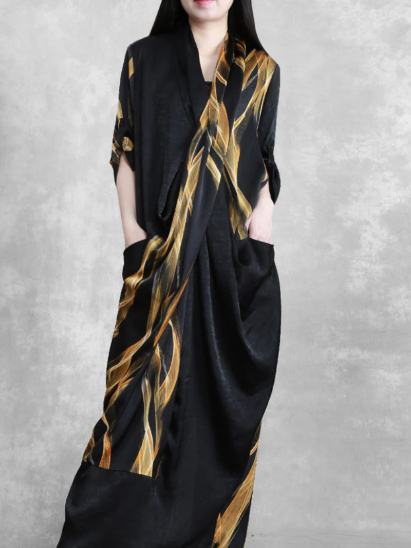Women' stylish long beautiful skirt v-neck maxi dress - Image 2