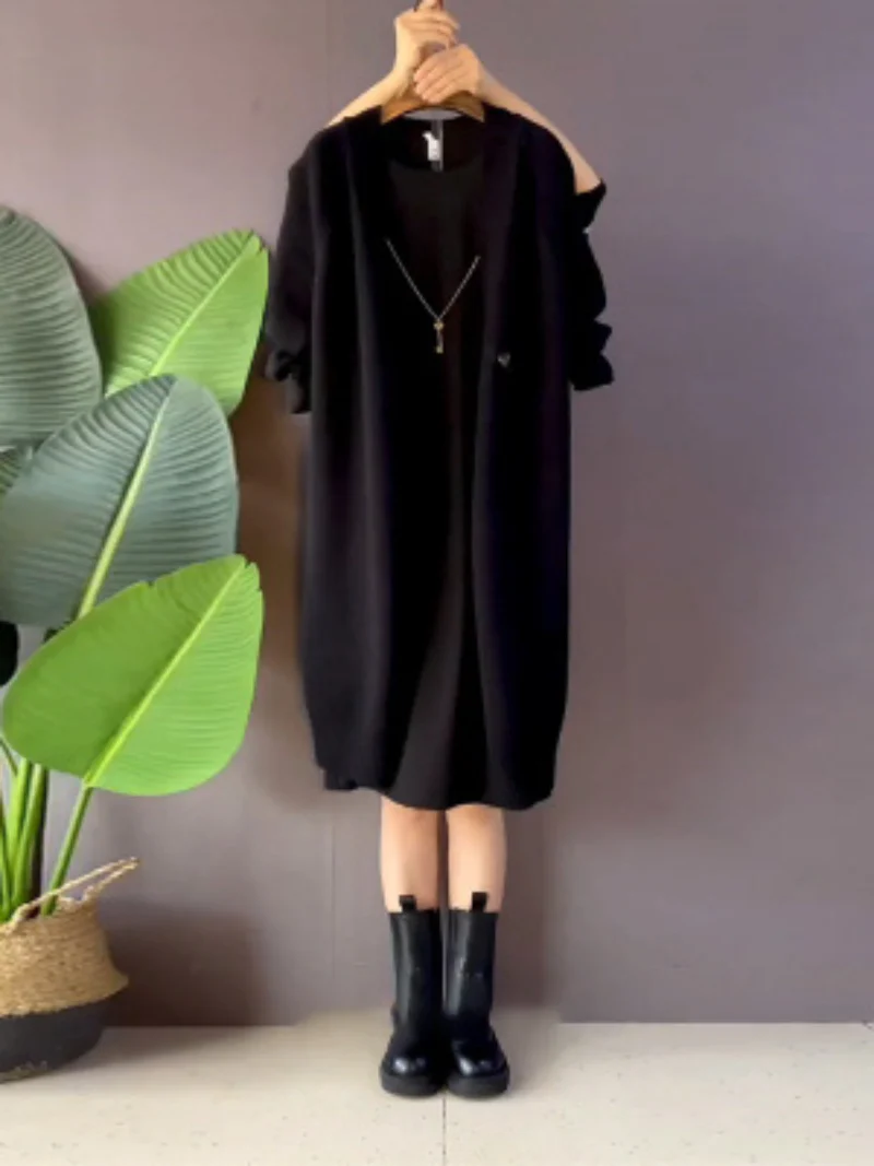 autumn winter plus size long loose knitted cardigan coat - Image 4