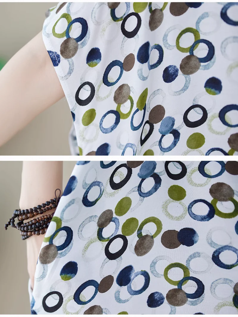 Beach Big Dots V-neck Printed Kaftan dress - Image 7