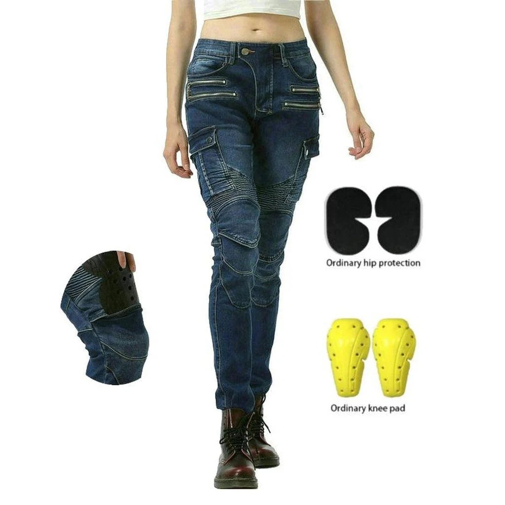 Women's biker jeans with zippers - Image 2