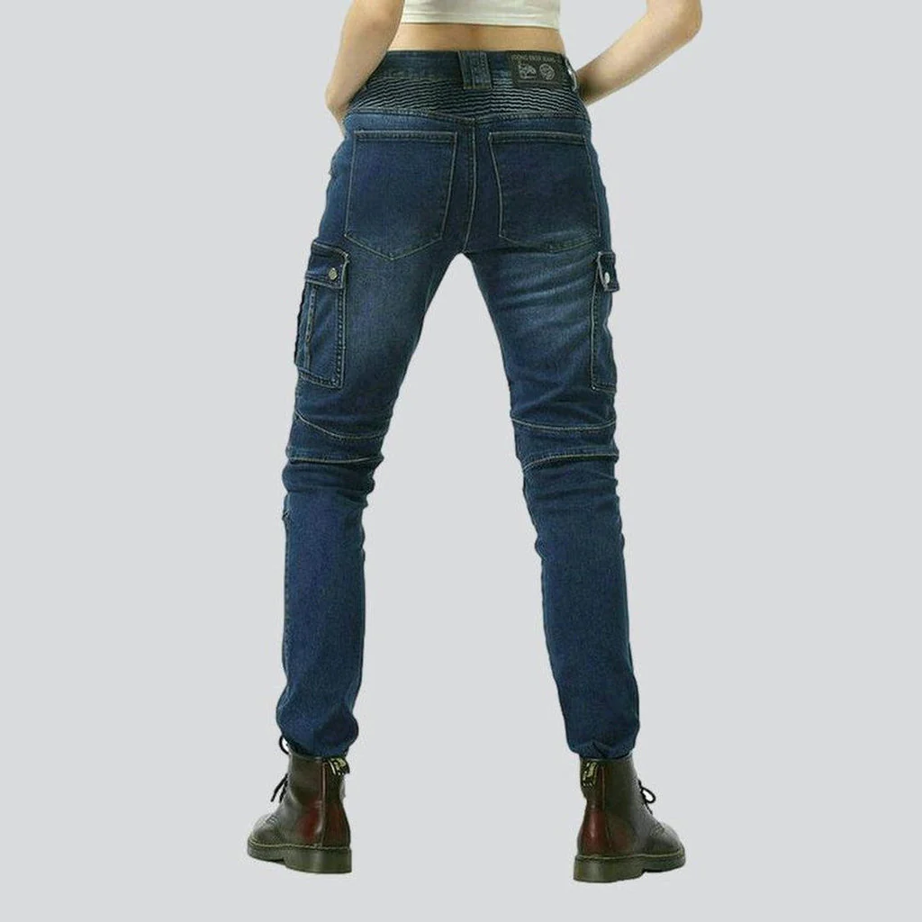 Women's biker jeans with zippers - Image 4