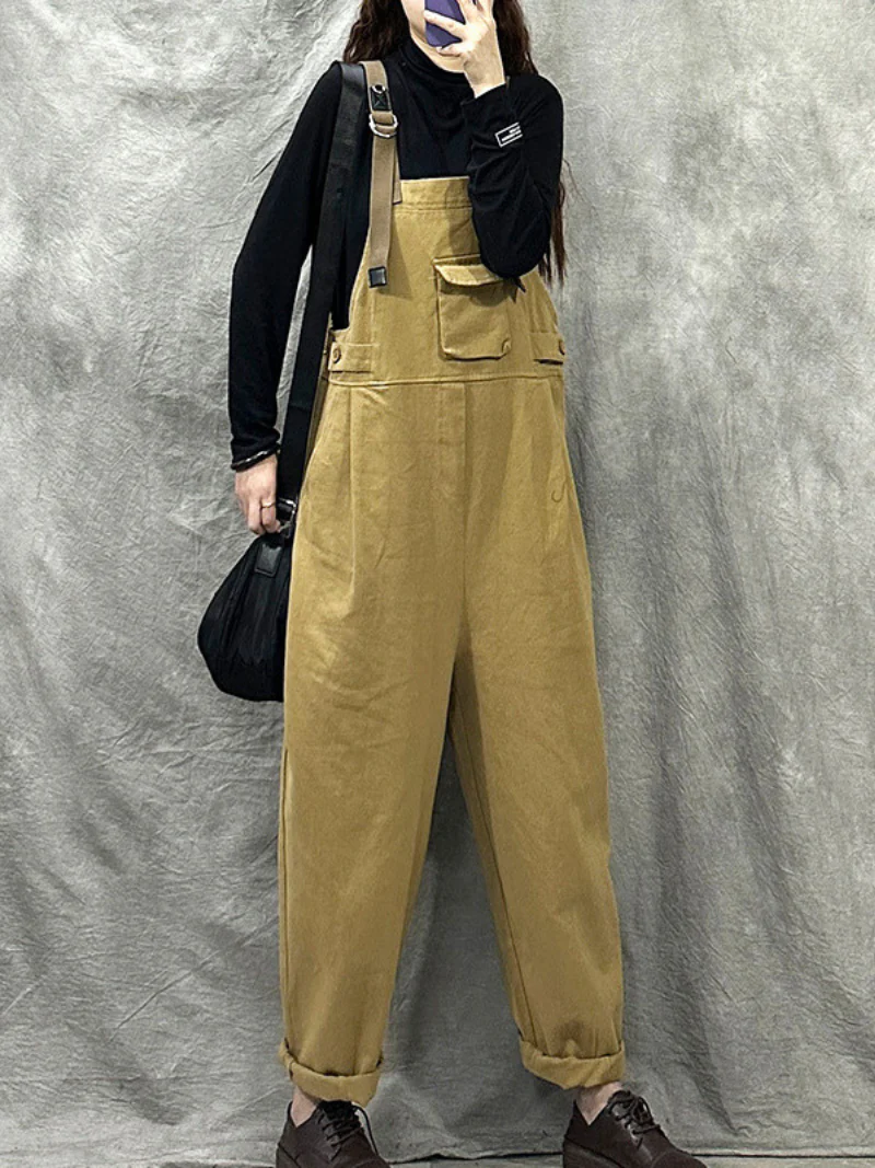 Casual Loose Cotton Western Dungarees Overalls - Image 2