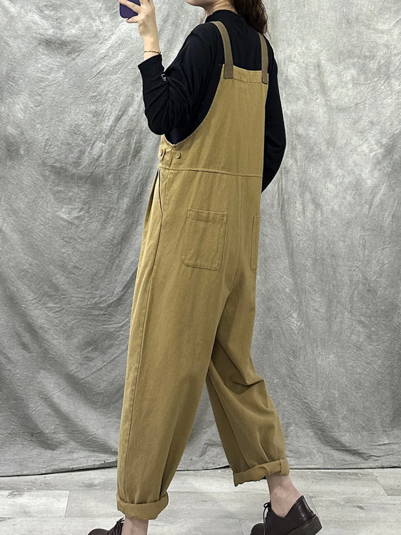 Casual Loose Cotton Western Dungarees Overalls - Image 7