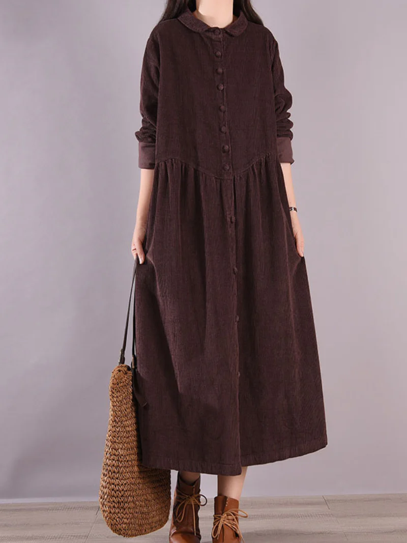 Casual Loose Midi Dress, Formal Button Midi Dress, Little Women Dresses, Midi Dresses - Image 3