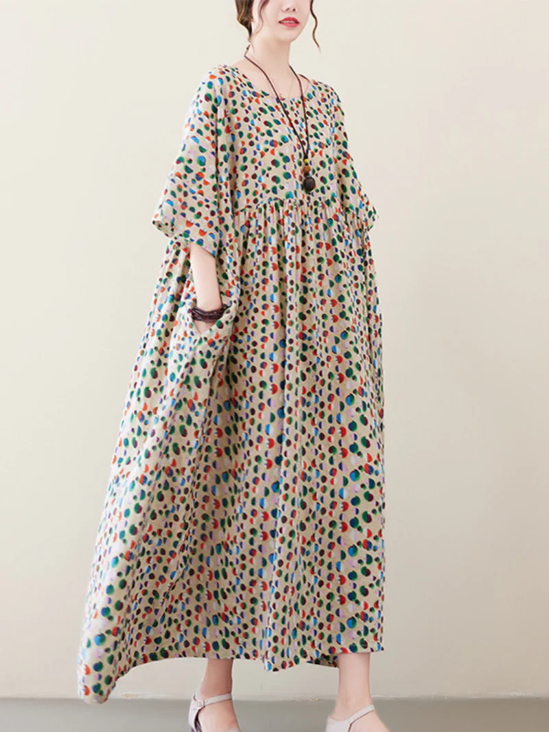 Womens Casual Summer Fashion Floral Smock Dress - Image 3